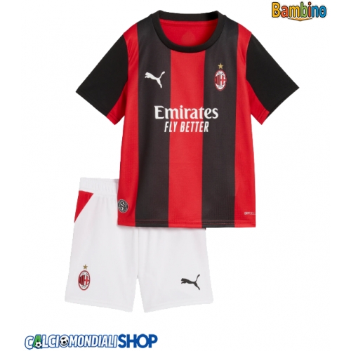 Maglie da calcio AC Milan Prima Maglia Bambino 2026-27 Manica Corta + Pantaloni corti)